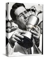 Golfer Gary Player Celebrates Winning the Open Golf Championship by Kissing Trophy-null-Stretched Canvas