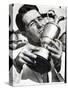 Golfer Gary Player Celebrates Winning the Open Golf Championship by Kissing Trophy-null-Stretched Canvas