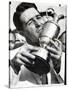 Golfer Gary Player Celebrates Winning the Open Golf Championship by Kissing Trophy-null-Stretched Canvas