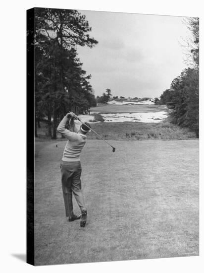 Golfer Herman Keiser Hitting Drive on 367 Yard Second Hole During Masters Golf Tournament-Al Fenn-Stretched Canvas