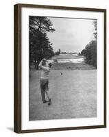 Golfer Herman Keiser Hitting Drive on 367 Yard Second Hole During Masters Golf Tournament-Al Fenn-Framed Premium Photographic Print