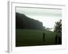 Golfer in Action with Water View Beyond-null-Framed Photographic Print