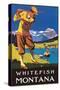 Golfer in Mountains, Whitefish, Montana-null-Stretched Canvas