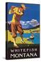 Golfer in Mountains, Whitefish, Montana-null-Stretched Canvas