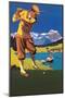 Golfer in Plus-Fours in Mountains-null-Mounted Art Print