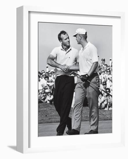 Golfer Jack Nicklaus and Arnold Palmer During National Open Tournament-John Dominis-Framed Premium Photographic Print