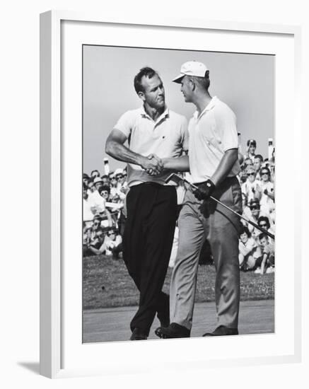 Golfer Jack Nicklaus and Arnold Palmer During National Open Tournament-John Dominis-Framed Premium Photographic Print