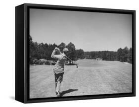 Golfer Jimmy Hines in Action During a Tournament-null-Framed Stretched Canvas