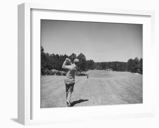 Golfer Jimmy Hines in Action During a Tournament-null-Framed Photographic Print