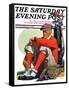 "Golfer Kept Waiting," Saturday Evening Post Cover, September 12, 1931-John E. Sheridan-Framed Stretched Canvas