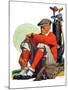 "Golfer Kept Waiting,"September 12, 1931-John E. Sheridan-Mounted Giclee Print