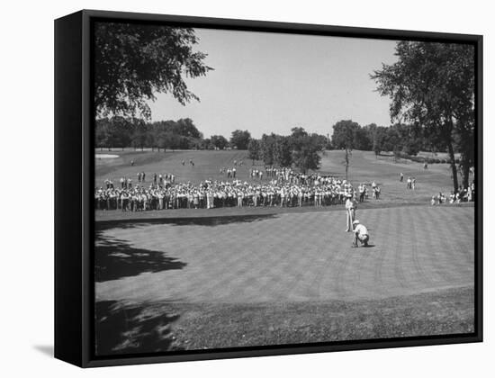 Golfer Lining Up His Putt-null-Framed Stretched Canvas