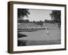 Golfer Lining Up His Putt-null-Framed Photographic Print