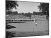 Golfer Lining Up His Putt-null-Mounted Photographic Print