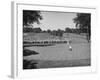 Golfer Lining Up His Putt-null-Framed Photographic Print