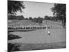 Golfer Lining Up His Putt-null-Mounted Photographic Print