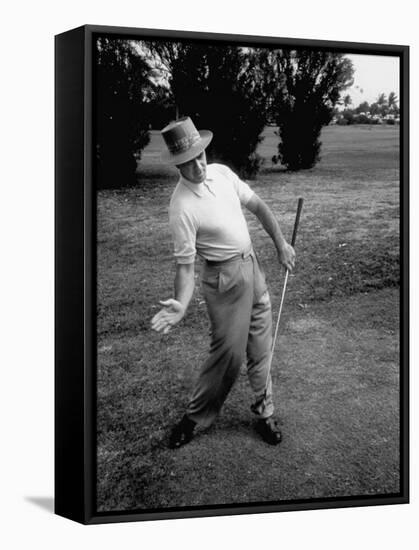 Golfer Sam Snead Demonstrating Sweep of Right Hand in Ben Hogan's Golf Stroke-J^ R^ Eyerman-Framed Stretched Canvas