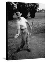 Golfer Sam Snead Demonstrating Sweep of Right Hand in Ben Hogan's Golf Stroke-J^ R^ Eyerman-Stretched Canvas