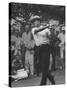 Golfer Sam Snead Playing in US Open Tourment-null-Stretched Canvas