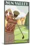 Golfer Scene, Sun Valley, Idaho-Lantern Press-Mounted Art Print