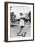 Golfer Ted Ray Swinging a Club Photograph-Lantern Press-Framed Art Print