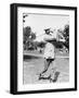 Golfer Ted Ray Swinging a Club Photograph-Lantern Press-Framed Art Print