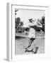 Golfer Ted Ray Swinging a Club Photograph-Lantern Press-Framed Art Print