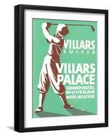 Golfer, Villars Hotel-null-Framed Art Print