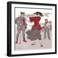 Golfer Watches Grimly as His Female Partner Plays a Winning Stroke-Touraine-Framed Photographic Print