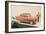 Golfer with Fifties Car-null-Framed Art Print