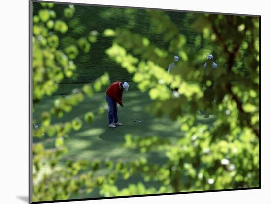 Golfers As Seen Through the Trees-null-Mounted Photographic Print