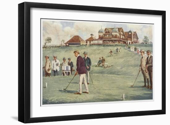 Golfers Golfing at the Royal Sydney Golf Club Links-Percy F.s. Spence-Framed Art Print