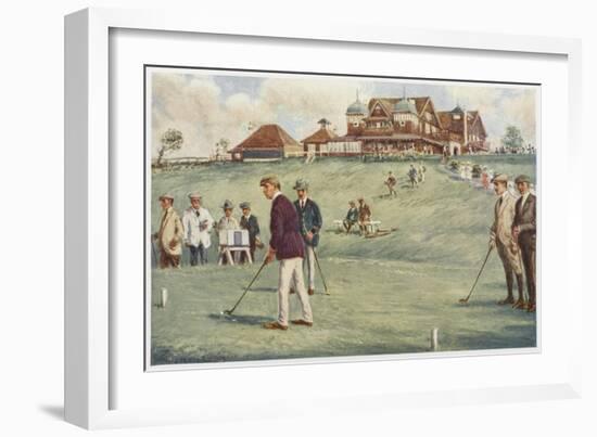 Golfers Golfing at the Royal Sydney Golf Club Links-Percy F.s. Spence-Framed Art Print