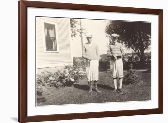 Golfers in Backyard-null-Framed Premium Giclee Print