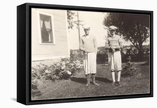 Golfers in Backyard-null-Framed Stretched Canvas