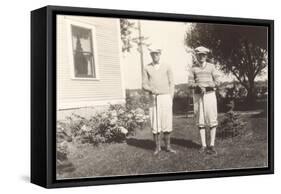 Golfers in Backyard-null-Framed Stretched Canvas