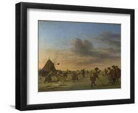 Golfers on the Ice Near Haarlem, 1668-Adriaen van de Velde-Framed Premium Giclee Print