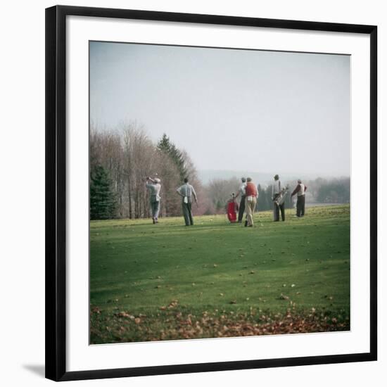 Golfers Playing on Golf Course-Walker Evans-Framed Photographic Print