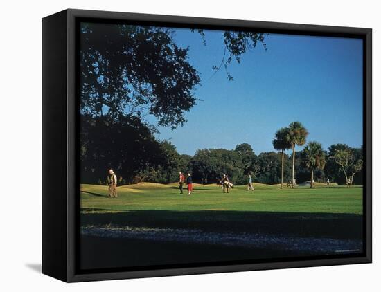 Golfers Playing on Golf Course-Walker Evans-Framed Stretched Canvas