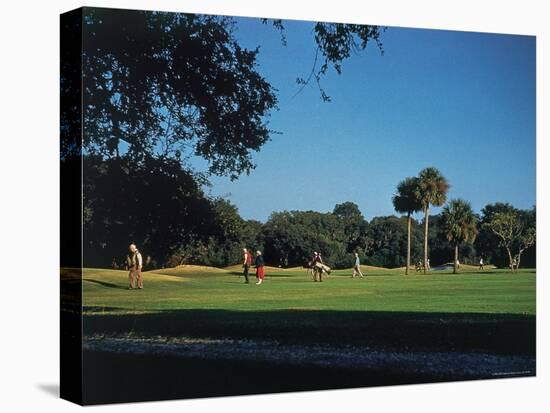 Golfers Playing on Golf Course-Walker Evans-Stretched Canvas