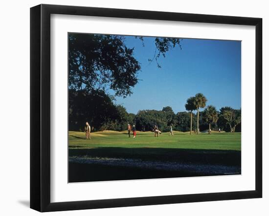 Golfers Playing on Golf Course-Walker Evans-Framed Photographic Print