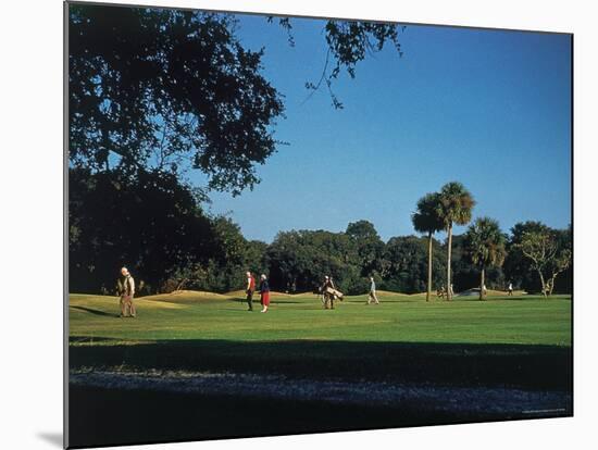 Golfers Playing on Golf Course-Walker Evans-Mounted Photographic Print