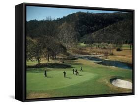 Golfers Playing on the No. 1 White Sulfur Golf Course-Walker Evans-Framed Stretched Canvas