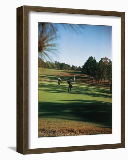 Golfers Playing on the Pinehurst No. 2 Championship Golf Course-null-Framed Photographic Print