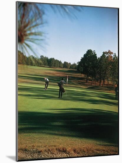 Golfers Playing on the Pinehurst No. 2 Championship Golf Course-null-Mounted Photographic Print