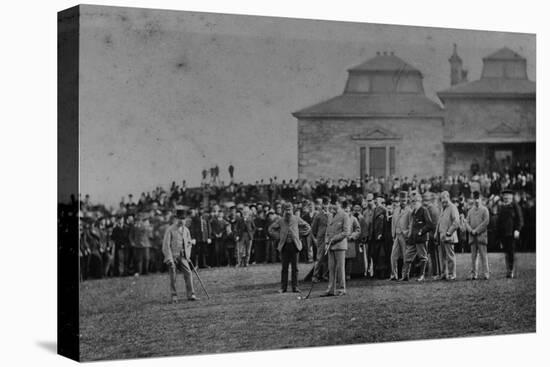 Golfers Putting at St. Andrews-null-Stretched Canvas