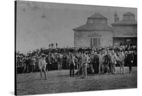 Golfers Putting at St. Andrews-null-Stretched Canvas