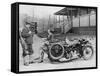 Golfers with a 1939 Ajs and Sidecar, (C1939)-null-Framed Stretched Canvas