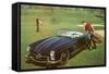 Golfers with Sports Car on Golf Course-null-Framed Stretched Canvas