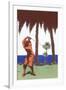 Golfing Amid Palm Trees-null-Framed Art Print